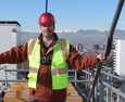Bright Vogt, CEO, looking onward to 2009 from the top of the 130 foot tower crane.