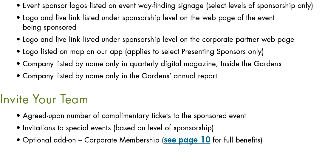  • Event sponsor logos listed on event way-finding signage (select levels of sponsorship only) • Logo and live link ...