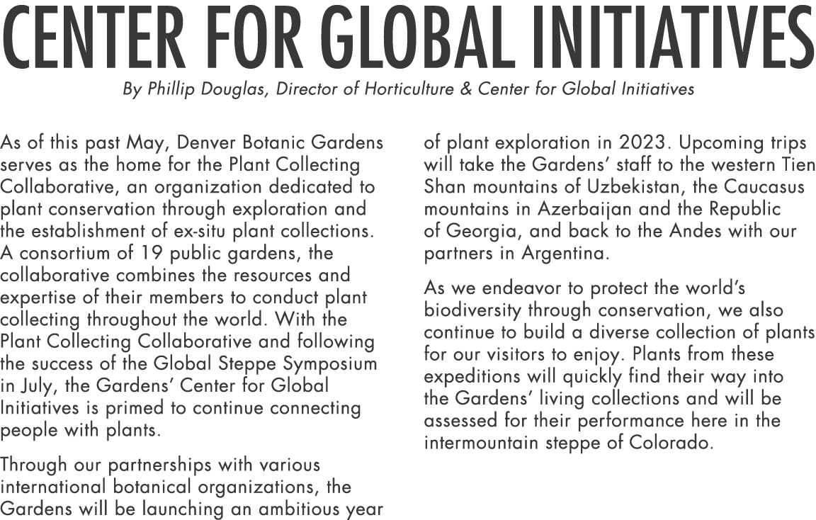 Center for Global Initiatives By Phillip Douglas, Director of Horticulture & Center for Global Initiatives As of this   