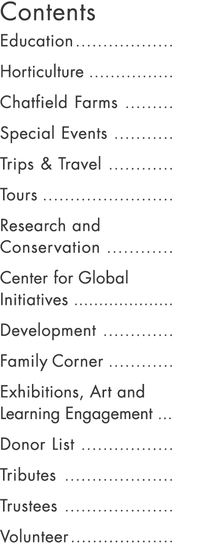 Contents Education                    Horticulture                  Chatfield Farms           Special Events            