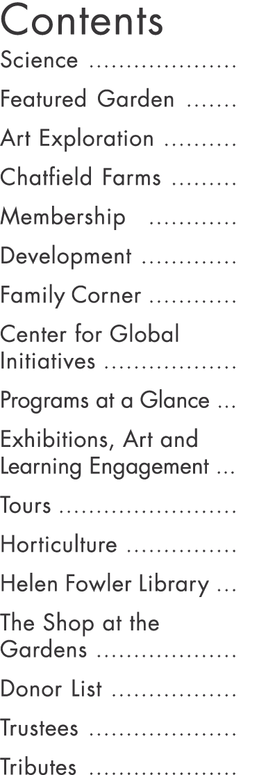 Contents Science                      Featured Garden         Art Exploration            Chatfield Farms           Me   