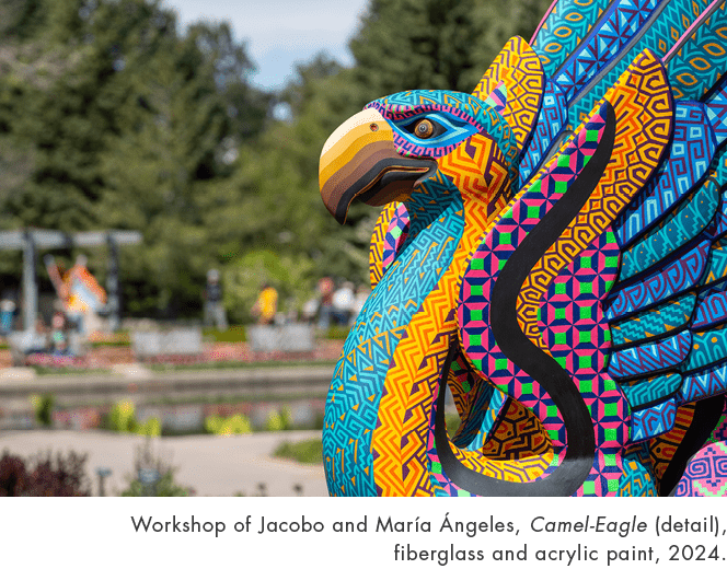 Workshop of Jacobo and Mar a ngeles, Camel Eagle (detail), fiberglass and acrylic paint, 2024.