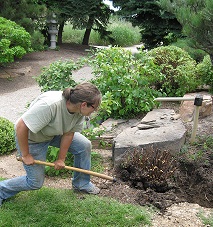 Intern Michelle in the Japanese Garden