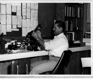 Dr. Sam Mitchel studying his favorite fungi