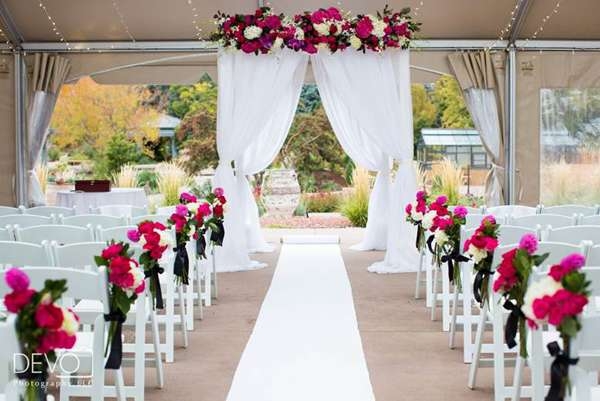 A wedding set up at the west terrace