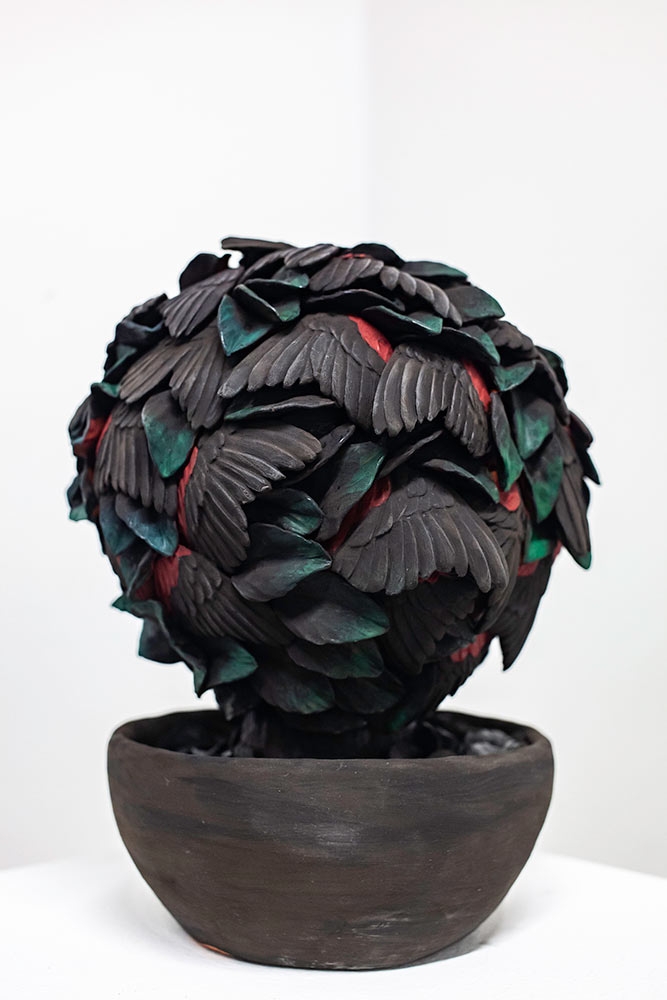 Joelle Cicak, "Homage to the Osage Orange," ceramic, 2021. Joelle Cicak, "Homage to the Osage Orange," ceramic, 2021.