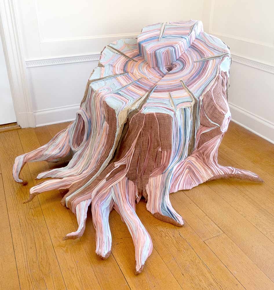Tamara Kostianovsky, “Redwood,” clothing belonging to the artist’s father, textiles and wood, 2018. Photo: Roni Mocan. Tamara Kostianovsky, “Redwood,” clothing belonging to the artist’s father, textiles and wood, 2018. Photo: Roni Mocan.
