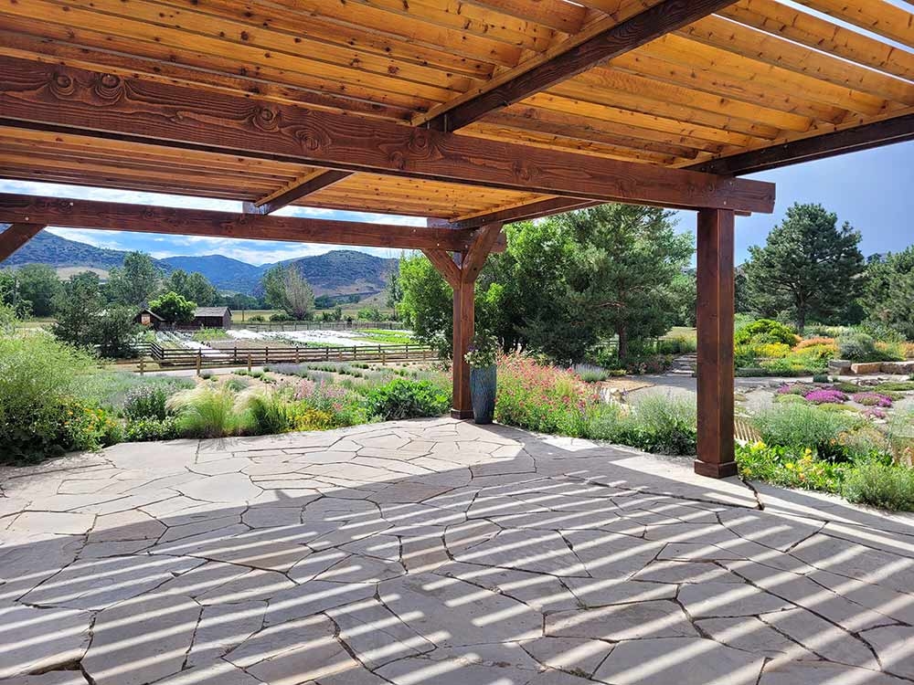 Lavender Garden Pergola with view of the mountains
