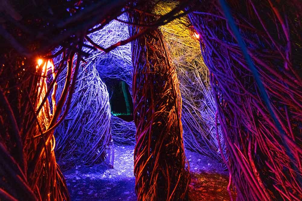 One Fell Swoop by Patrick Dougherty at Trail of Lights One Fell Swoop by Patrick Dougherty at Trail of Lights
