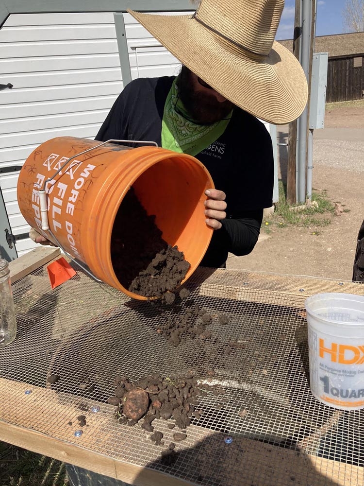 Bucket of soil