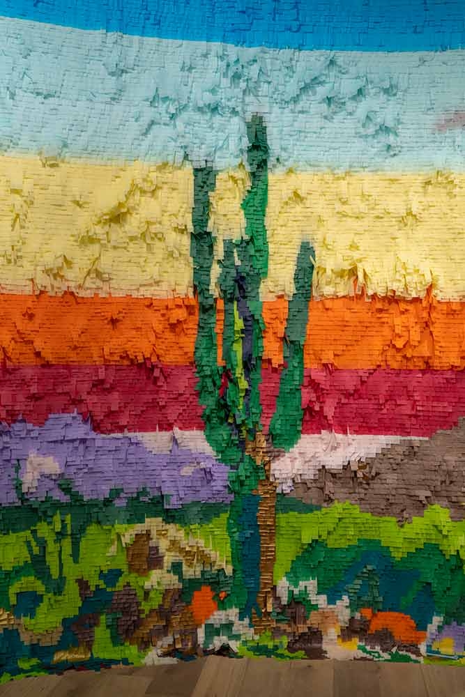 Justin Favela, “Vistas in Color,” tissue paper and cardboard, 2023. Justin Favela, “Vistas in Color,” tissue paper and cardboard, 2023.
