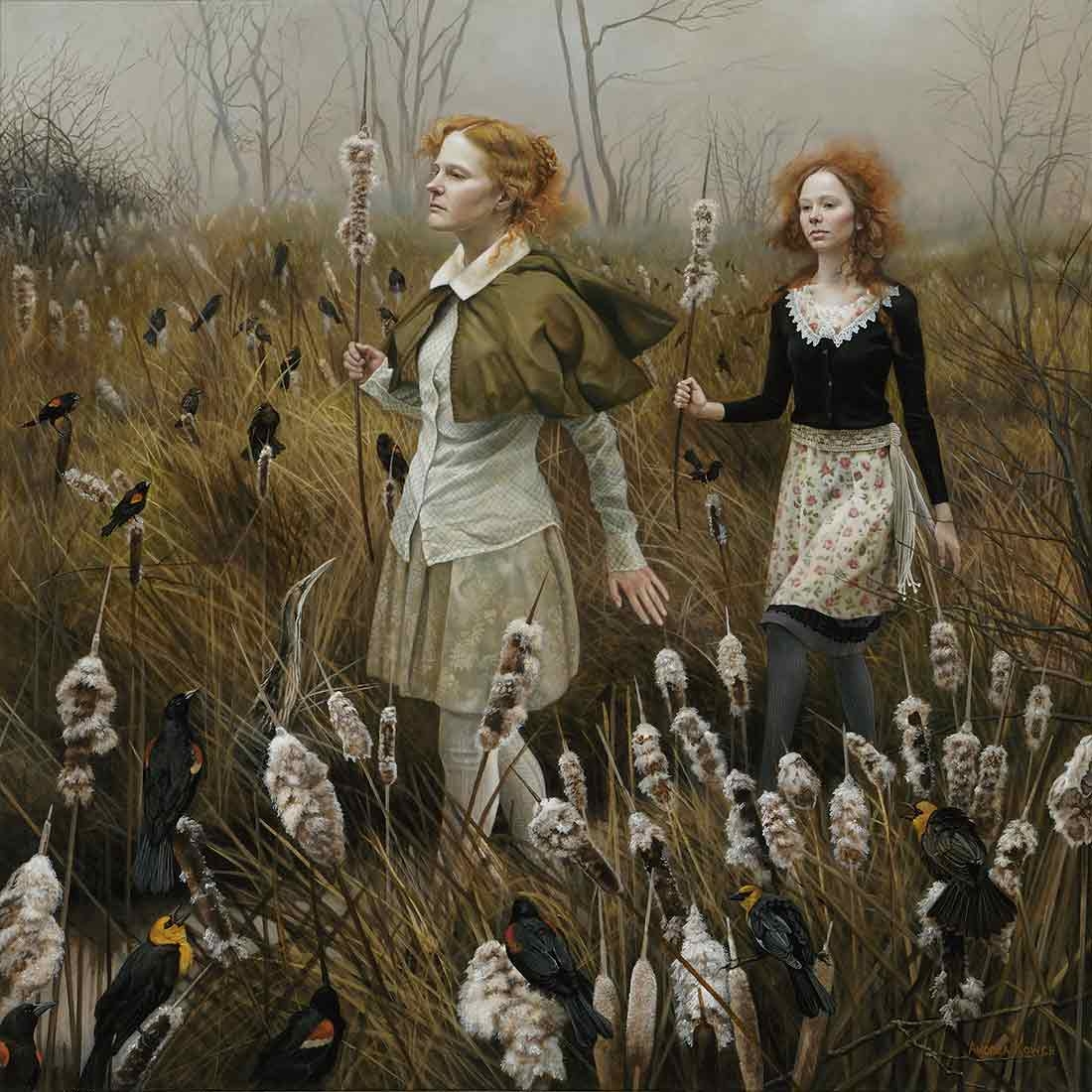 Andrea Kowch, "The Watch," acrylic on canvas, 2021. Andrea Kowch, "The Watch," acrylic on canvas, 2021.