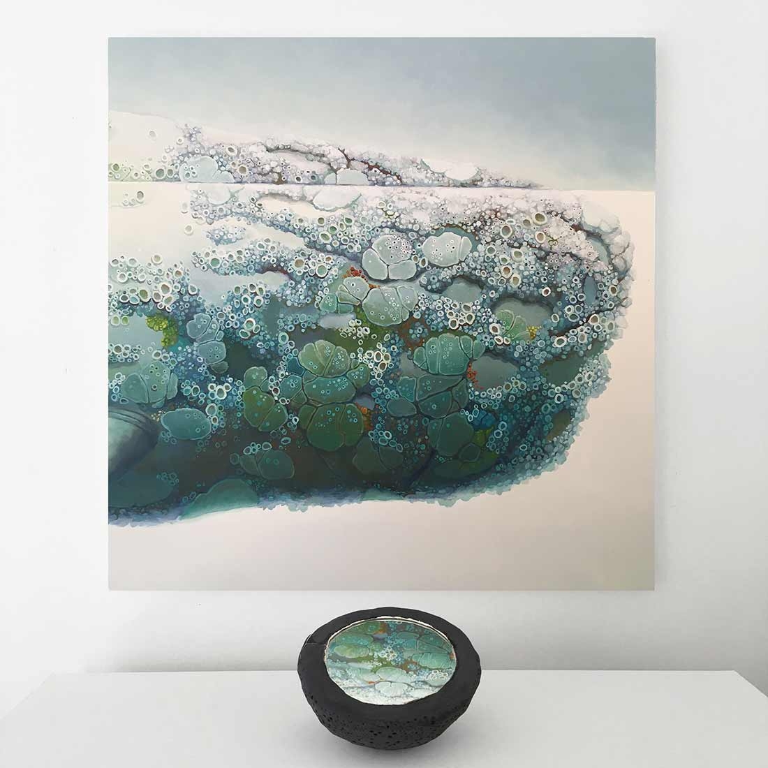 Ashley Eliza Williams, "Nerve," oil on panel, foam, gouache, mirror and clay, 2020. Ashley Eliza Williams, "Nerve," oil on panel, foam, gouache, mirror and clay, 2020.