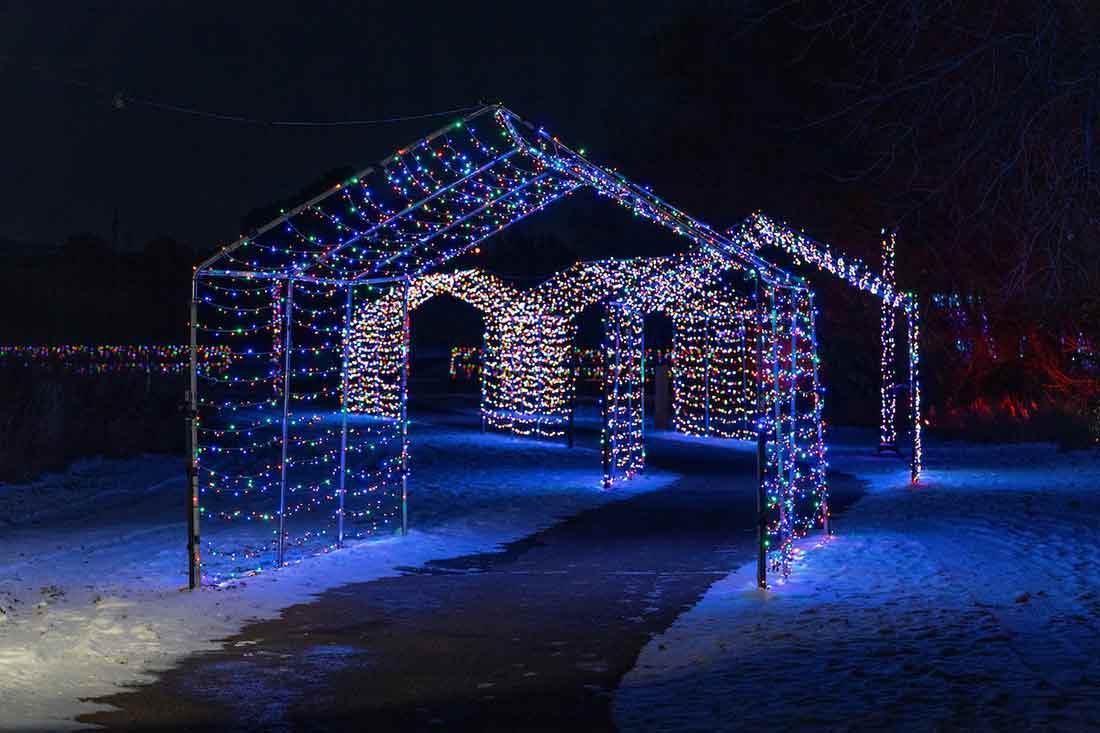 Light tunnels at Trail of Lights