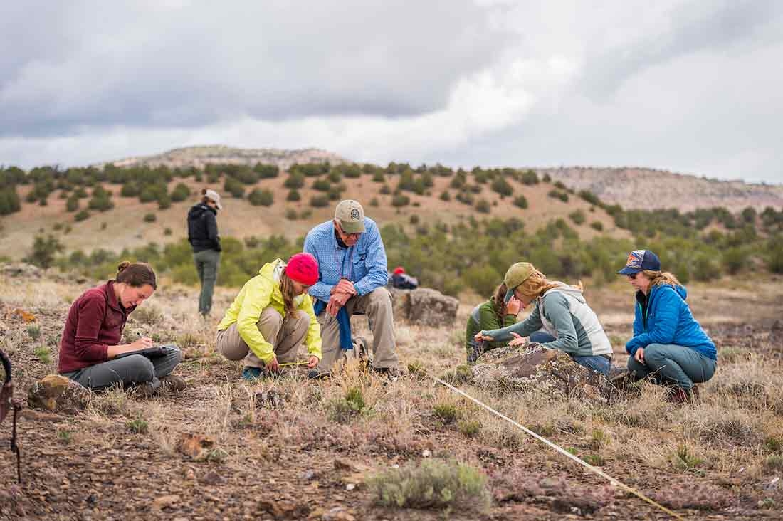 Some of the research department out in the field
