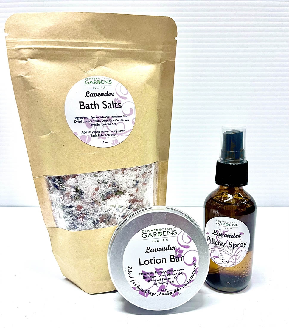 Selection of lavender-based bath products