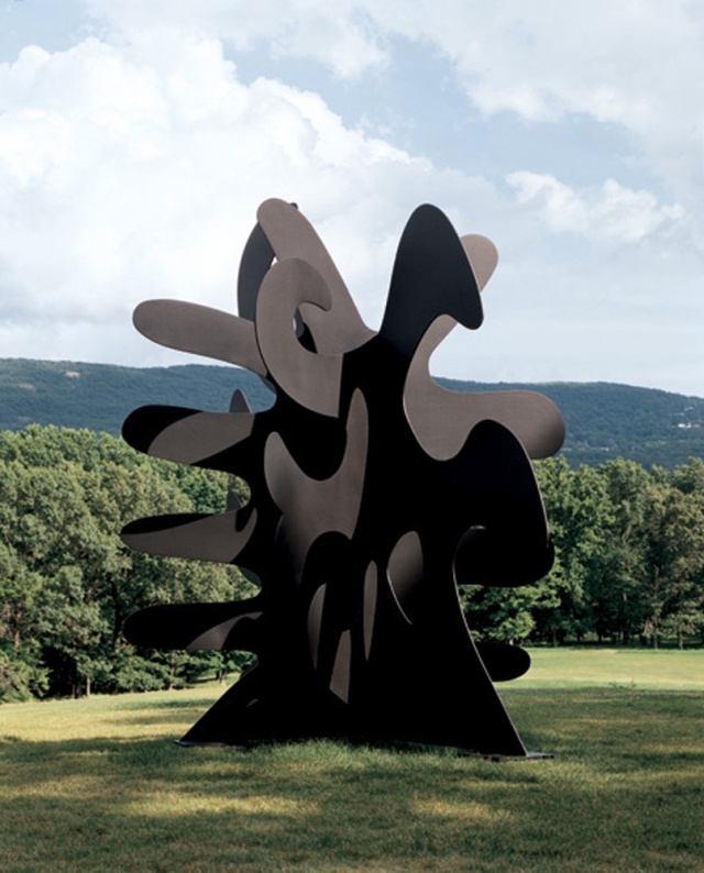 Abstract steel plate sculpture