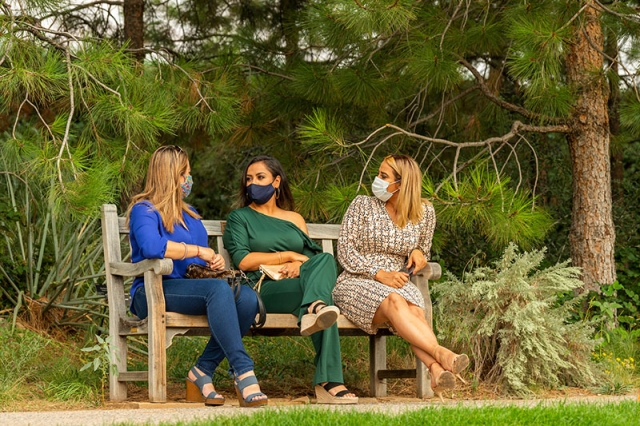 friends on bench