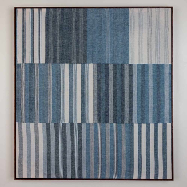 Chinami Rickets, “Stripe Book,” indigo-dyed cotton, 2021. Photo: Rowland Ricketts. Chinami Rickets, “Stripe Book,” indigo-dyed cotton, 2021. Photo: Rowland Ricketts.