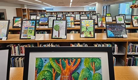 Posters on display in the Helen Fowler Library