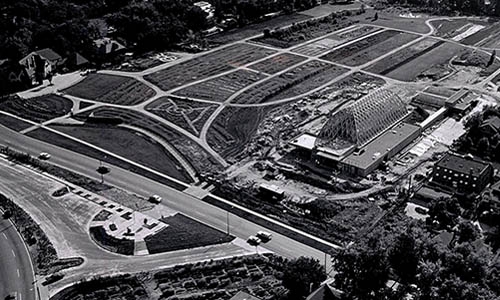 historical black and white photo of Denver Botanic Gardens