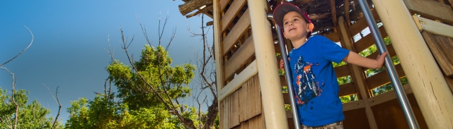 child playing on a playground