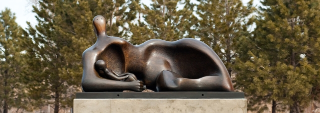 Henry Moore, "Draped Reclining Mother and Baby," 1983. © The Henry Moore Foundation. All Rights Reserved, DACS 2021 / www.henry-moore.org