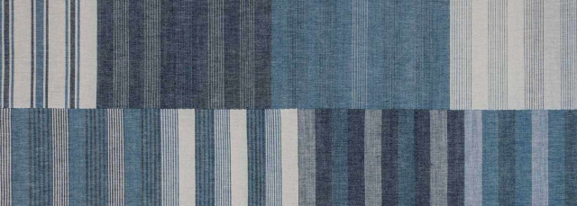 Chinami Rickets, “Stripe Book” (detail), indigo-dyed cotton, 2021. Photo by Rowland Ricketts.