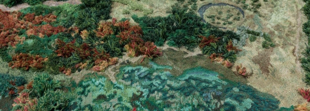 Alexandra Kehayoglou, "Paraná de las Palmas River" (detail), textile wool, 2021. 